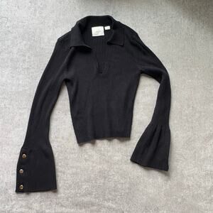 Anthropologie Long Sleeve Ribbed Top